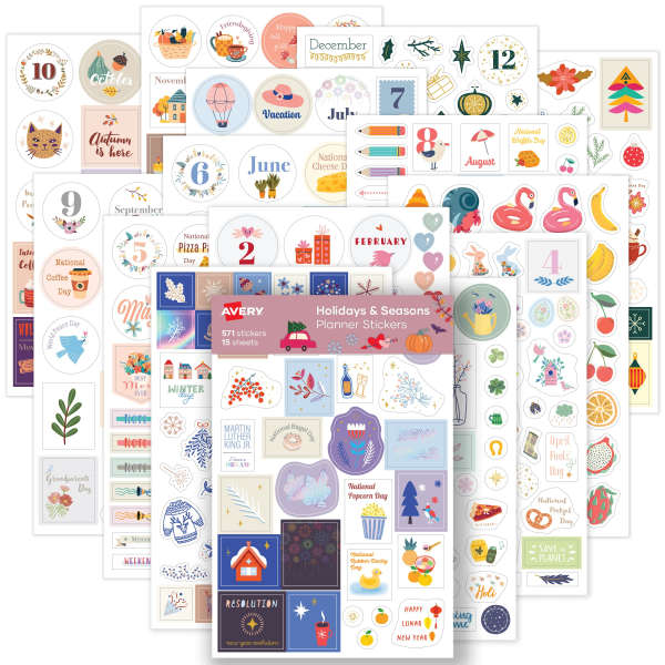 Holidays and Seasons Sticker Pack, 571 Total